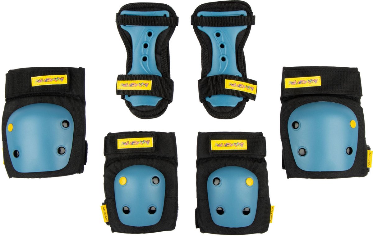 Set protezione pattini Nijdam junior - guardiacaccia - nero blu - m