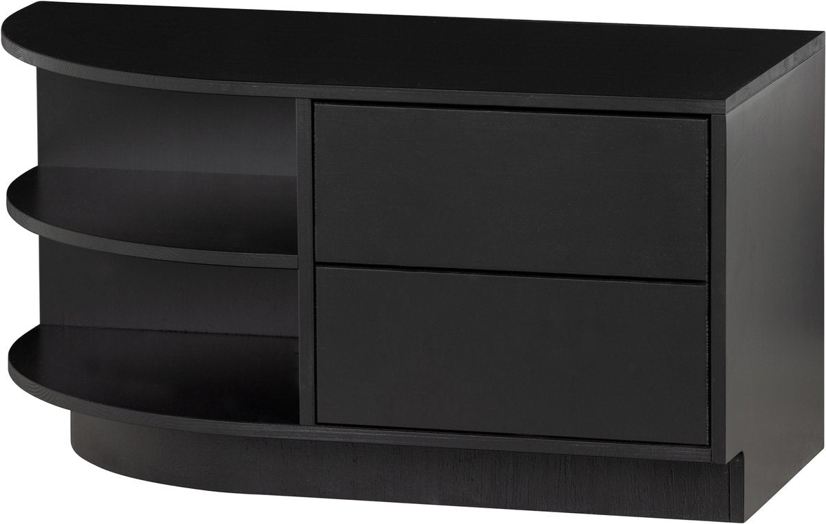 Woood finca tv meubel rond links - zwart - 40x78x40