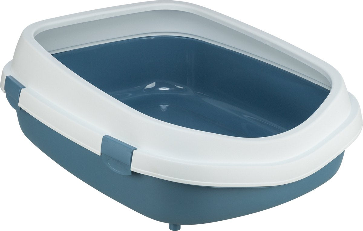 Trixie - kattenbak primo - met rand - blauw wit - xxl - 71x56x25 cm