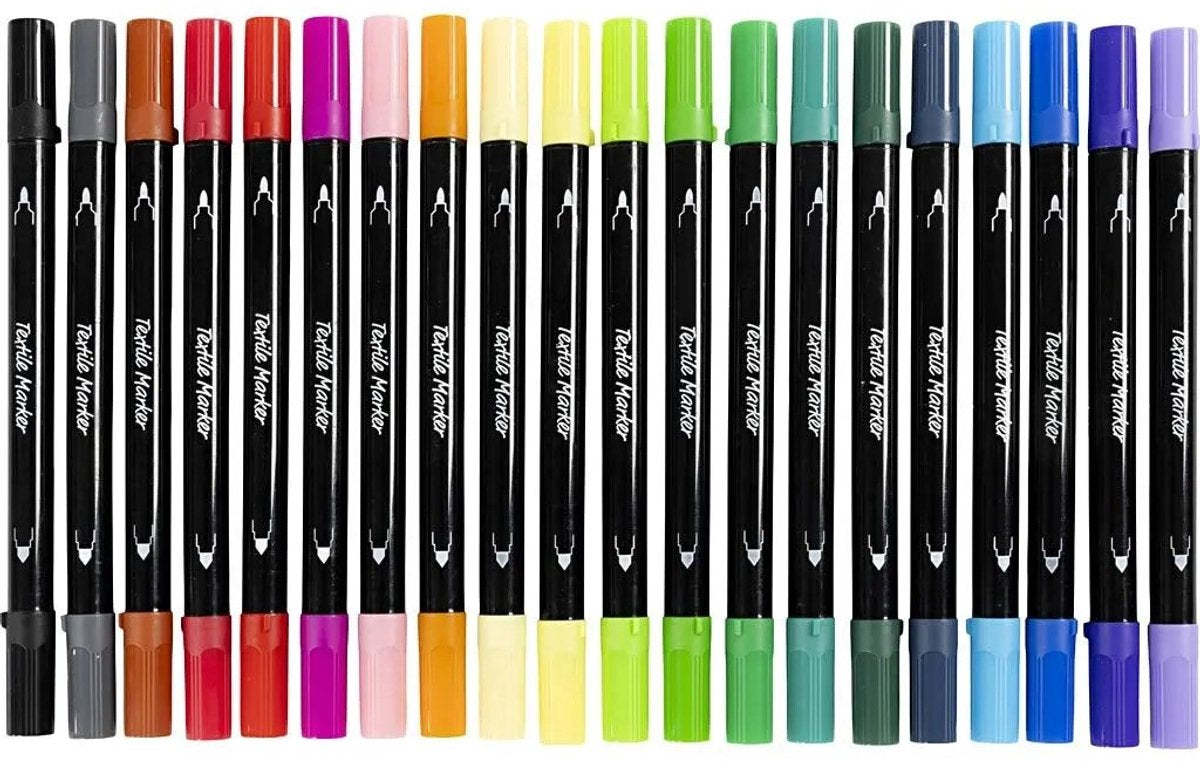 Double -sided textile markers - Basic colors, 20st.