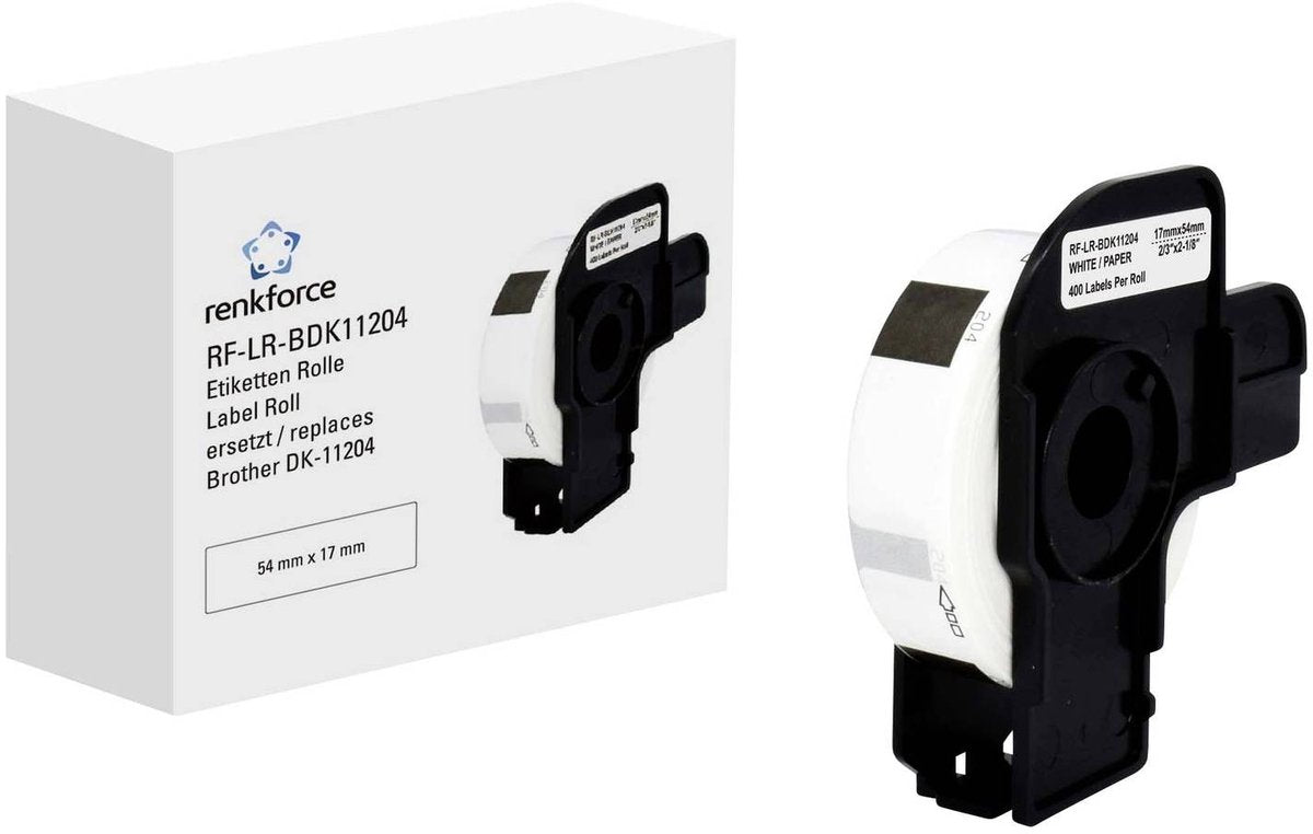 Renkforce rf-6027496, wit, zelfklevend printerlabel, doorlopend etiket, rol, papier, direct thermisch