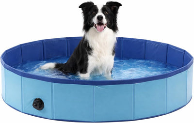 Piscina para perros Flamingo 120 cm - piscina para perros plegable - piscina para perros - azul - piscina refrescante - sin bomba de aire