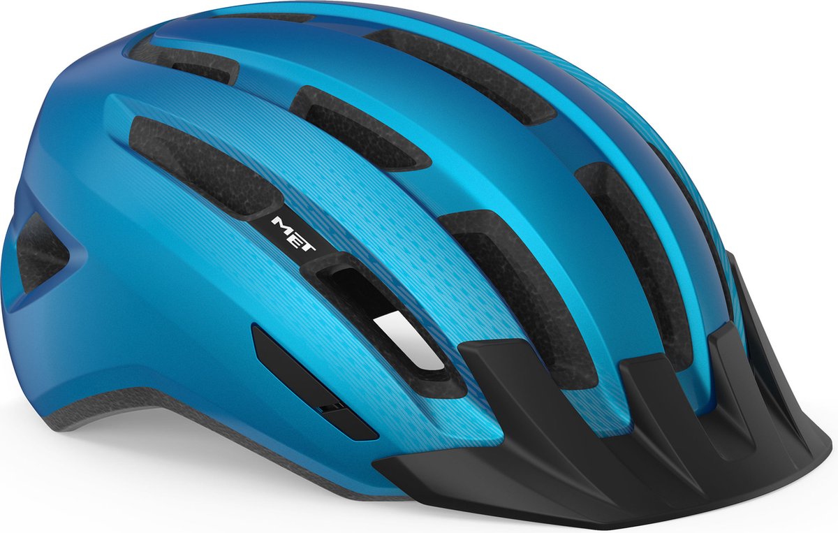 With downtown bicycle helmet men women - bicycle helmet racing bike adults - e-bike - trekking - size s m (52-58cm) - blue glossy (blue)