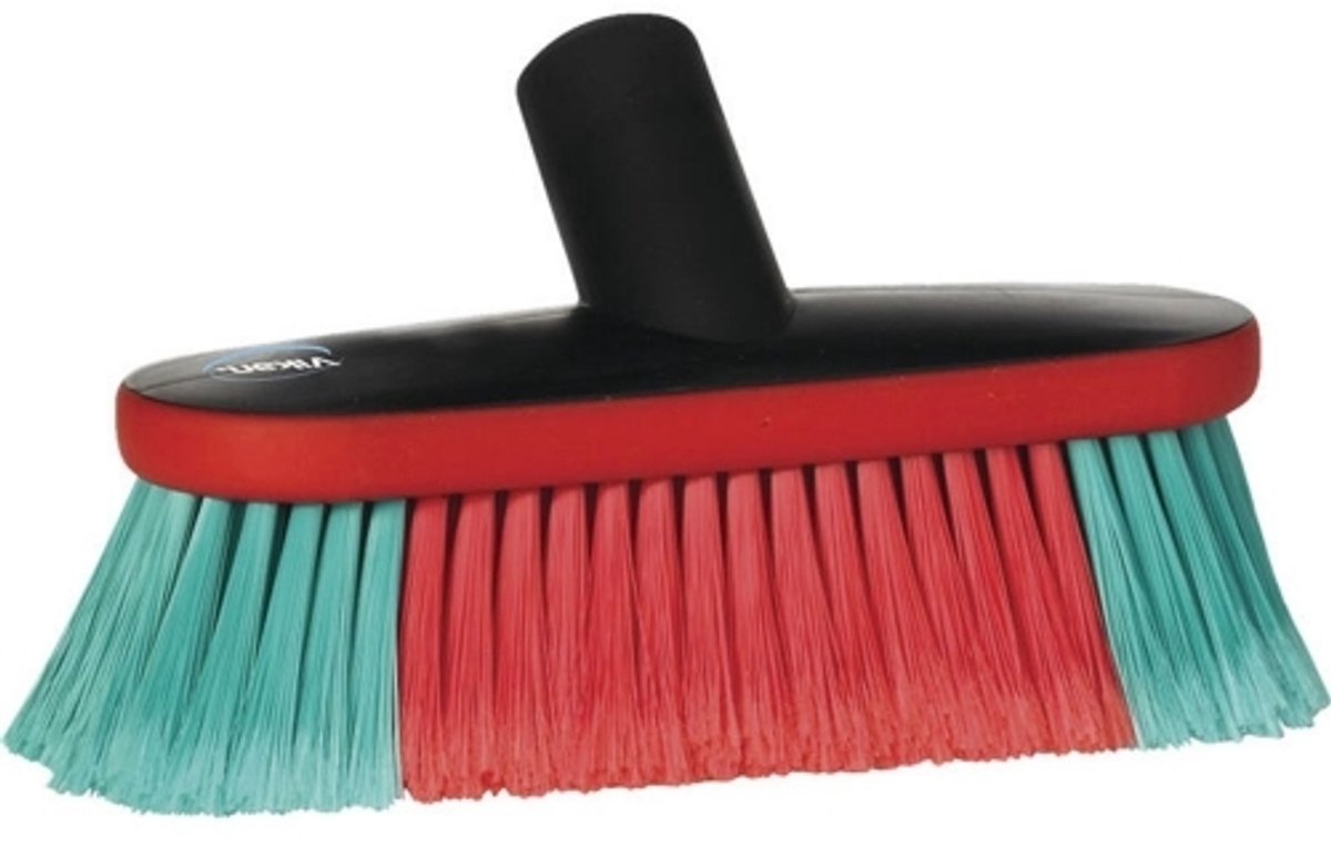 Spazzola per lavaggio ovale Vikan 526952 - 230 mm - permeabile all'acqua - setole morbide divise - spazzola per auto - lavaggio auto