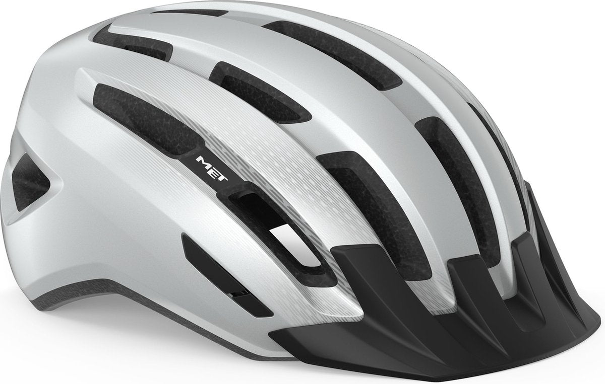 With downtown bicycle helmet men women - bicycle helmet racing bike adults - e-bike - trekking - size s m (52-58cm) - white glossy (white)