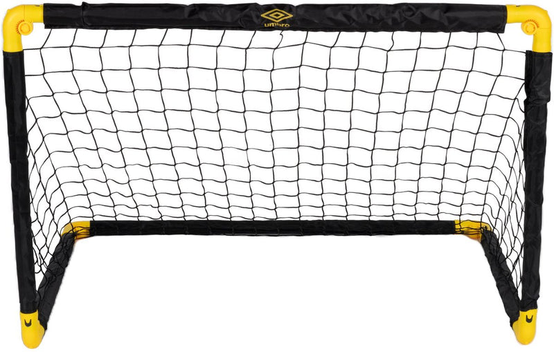 Porta da calcio Umbro - porta da calcio 90 x 59 x 61 cm - porta da calcio pieghevole - facile da riporre - porta da allenamento per bambini e adulti - plastica - nero giallo