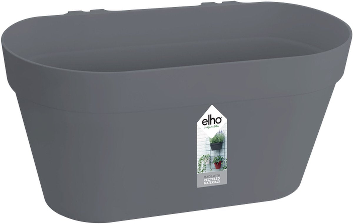 Elho loft urban green wall pot duo 28 - macetero para balcón exterior - ø 28,0 x h 13,2 cm - antracita