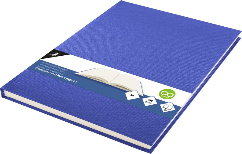 Libro fittizio Kangaro - a4 - blu - 160 pagine bianche - copertina rigida in lino - k-5362