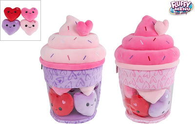 Menu soffice gelato in peluche con 4 cuori - 36 cm