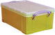 Caja realmente útil de 9 litros de color amarillo transparente.