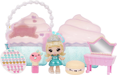 Set da gioco con beauty bag e bambola con lucidalabbra - cupcake