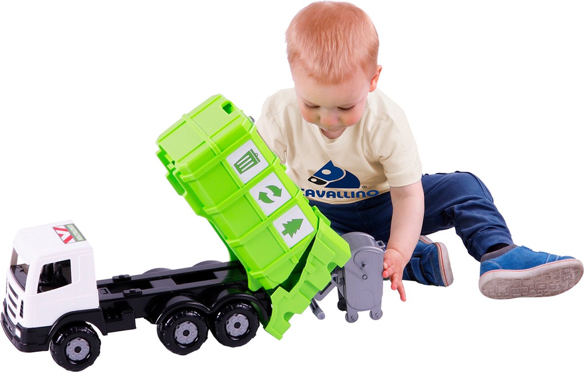 Cavallino Toys Cavallino XL Garbage Truck Green, 42 cm