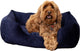 Cuccia per cani in velluto di lusso in palissandro - piccola - cuccia per cani morbida e confortevole - blu navy - elegante lettino per cani e gatti - 46 x 36 cm