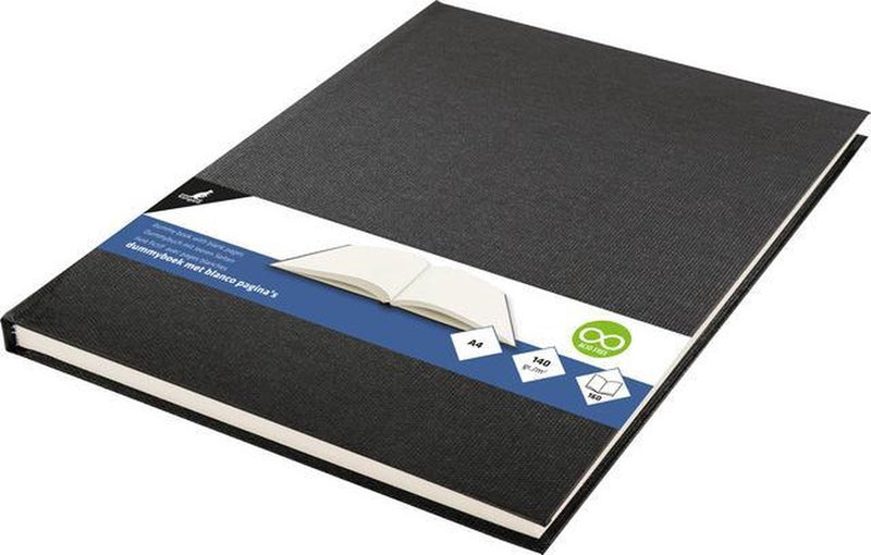 Kangaro - dummyboek - a4 - zwart - 160 blanco pagina's - 140 grams - schetsboek - k-5305