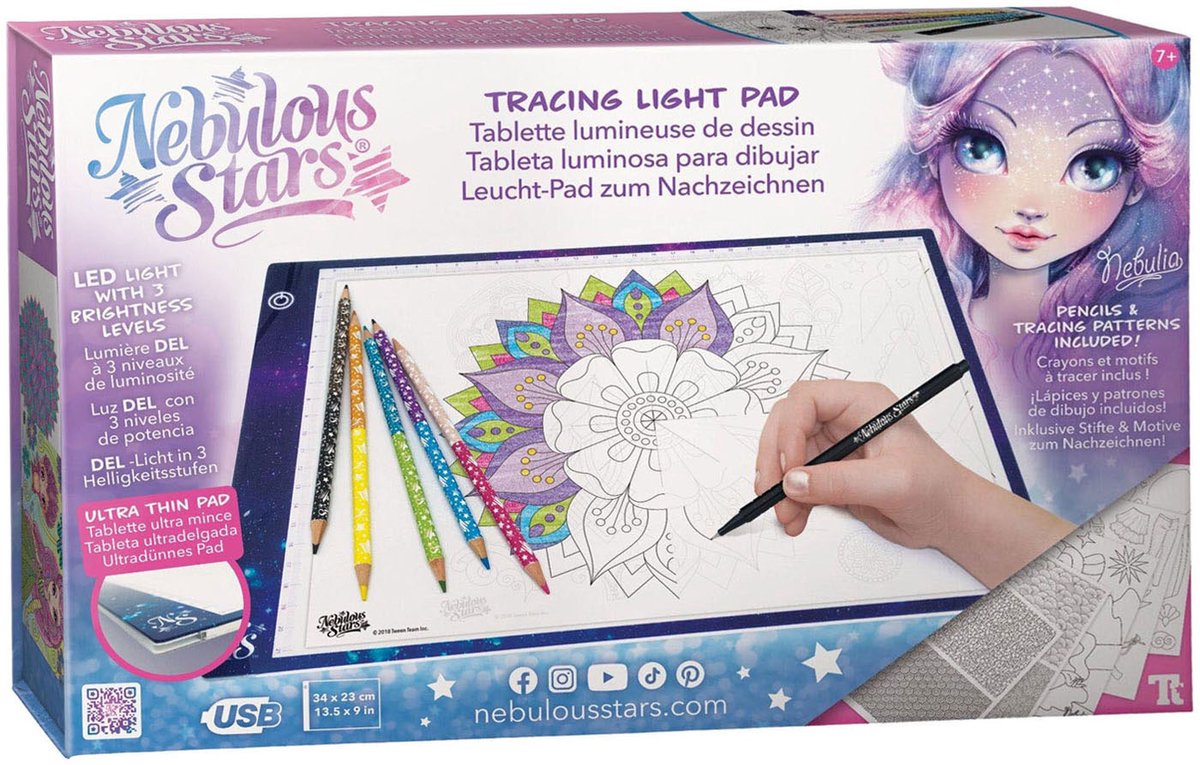 Stelle nebulose - tavoletta luminosa a LED - pannello luminoso - disegno e colorazione - pacchetto hobby