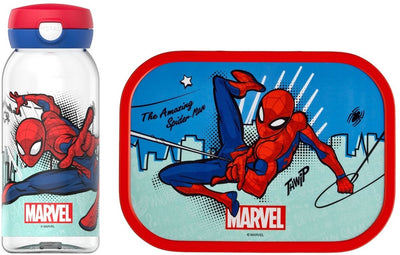 Set pranzo Mepal (borraccia con contenitore per il pranzo con tappo a scatto) campus - 600 + 750 ml - contenitore per il pranzo e bicchiere per bambini - bento box - borraccia con tappo a scatto - spiderman