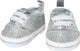 Sneaker bambola Heless glitter argento, 30-34 cm