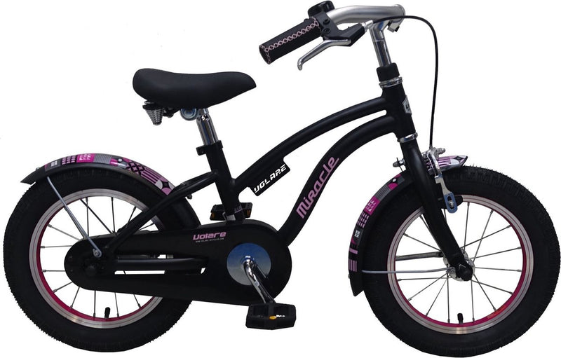 Bicicleta para niños Miracle de Vinare - Niñas - 14 pulgadas - Matt Black - Colección Prime
