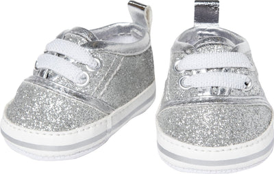 Sneaker bambola Heless glitter d'argento, 38-45 cm