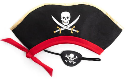 Piccole avventure - cappello da pirata deluxe - con benda sull'occhio