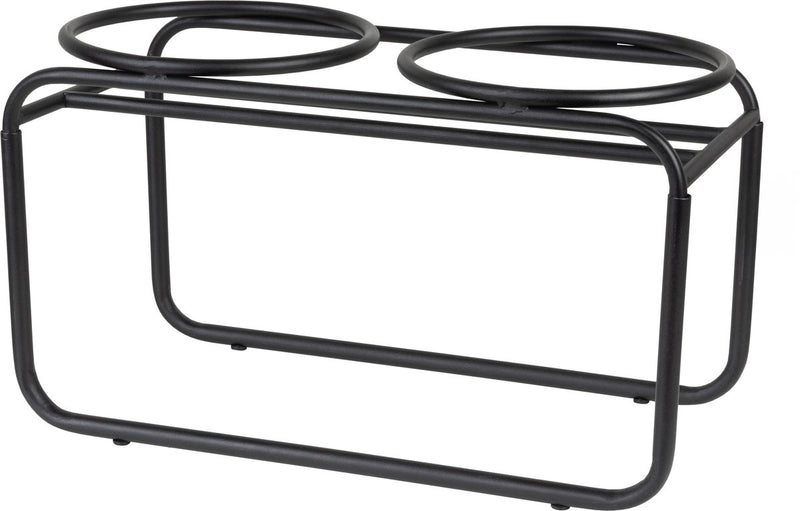 Mayordomo del Distrito 70 - soporte elevado para cuencos de comida - hecho a mano de acero - negro - mediano 42 x 20 x 24 cm