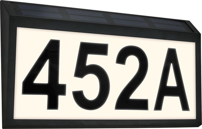 Briloner - illuminazione da esterno - lampada con numero civico - ad energia solare - con sensore crepuscolare - ip44 - incluse lettere e numeri - 18 x 18 x 3,5 cm - nero