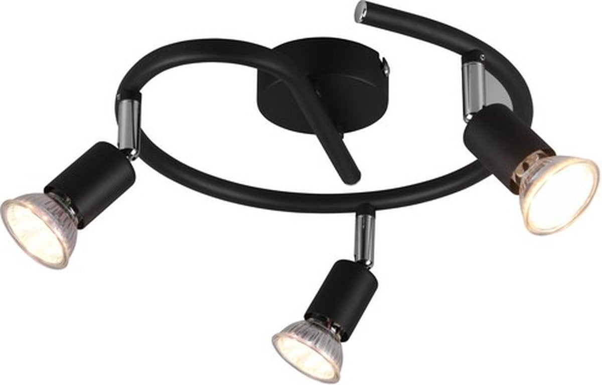 Rl live your light reality paris - spot - zwart mat - excl. 3x gu10 3 w -