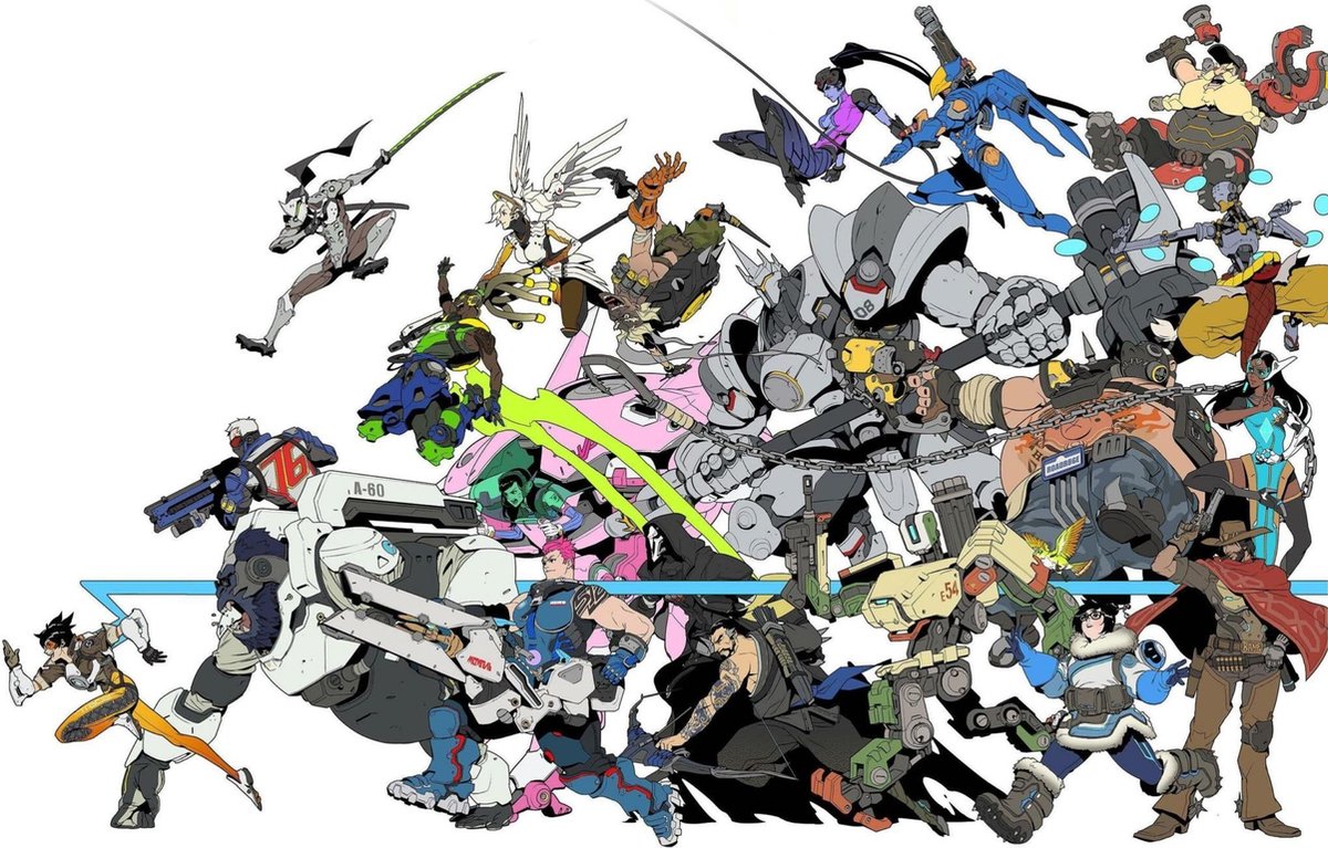 Merkloos sans marque overwatch battle - maxi poster (c-770)