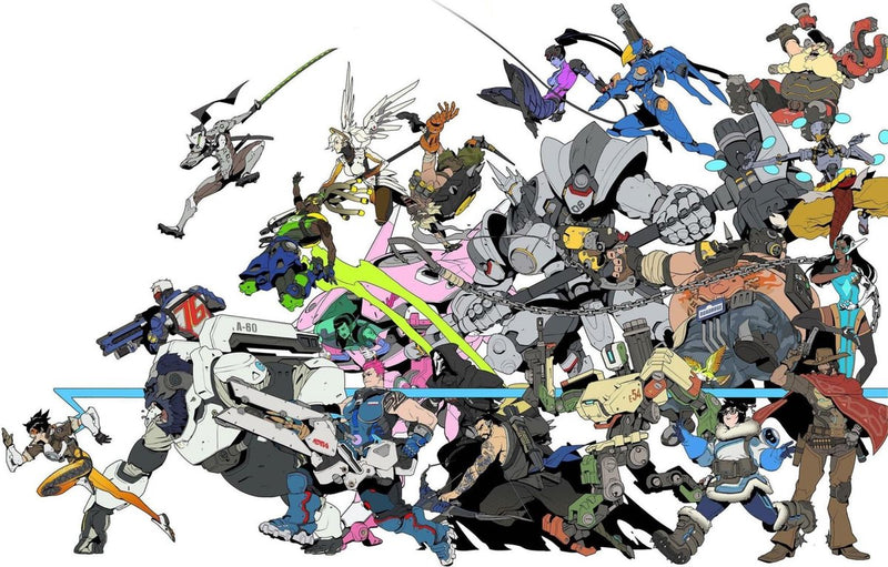 Merkloos sans marque overwatch battle - maxi poster (c-770)