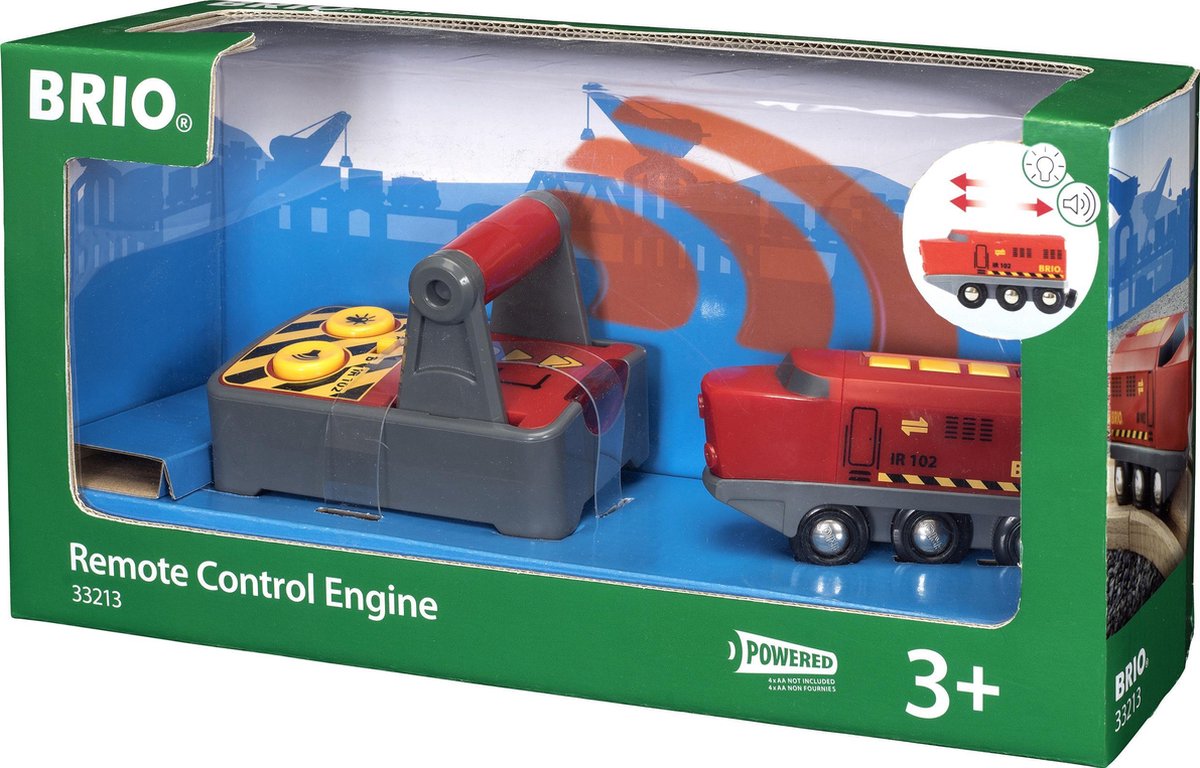 Locomotiva RC Brio rossa - con telecomando e suono luminoso - 33213