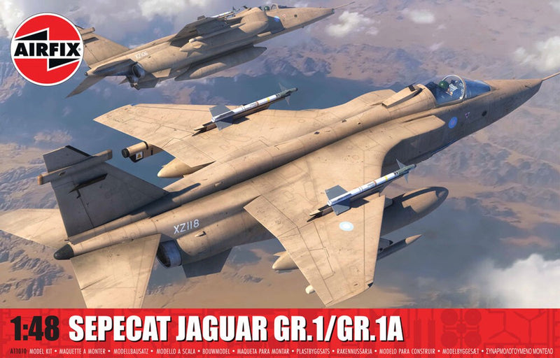 Kit modello Airfix per auto - 11010 sepecat jaguar - gr.1 gr.1a - jet da combattimento in plastica - 1:48 - modellismo