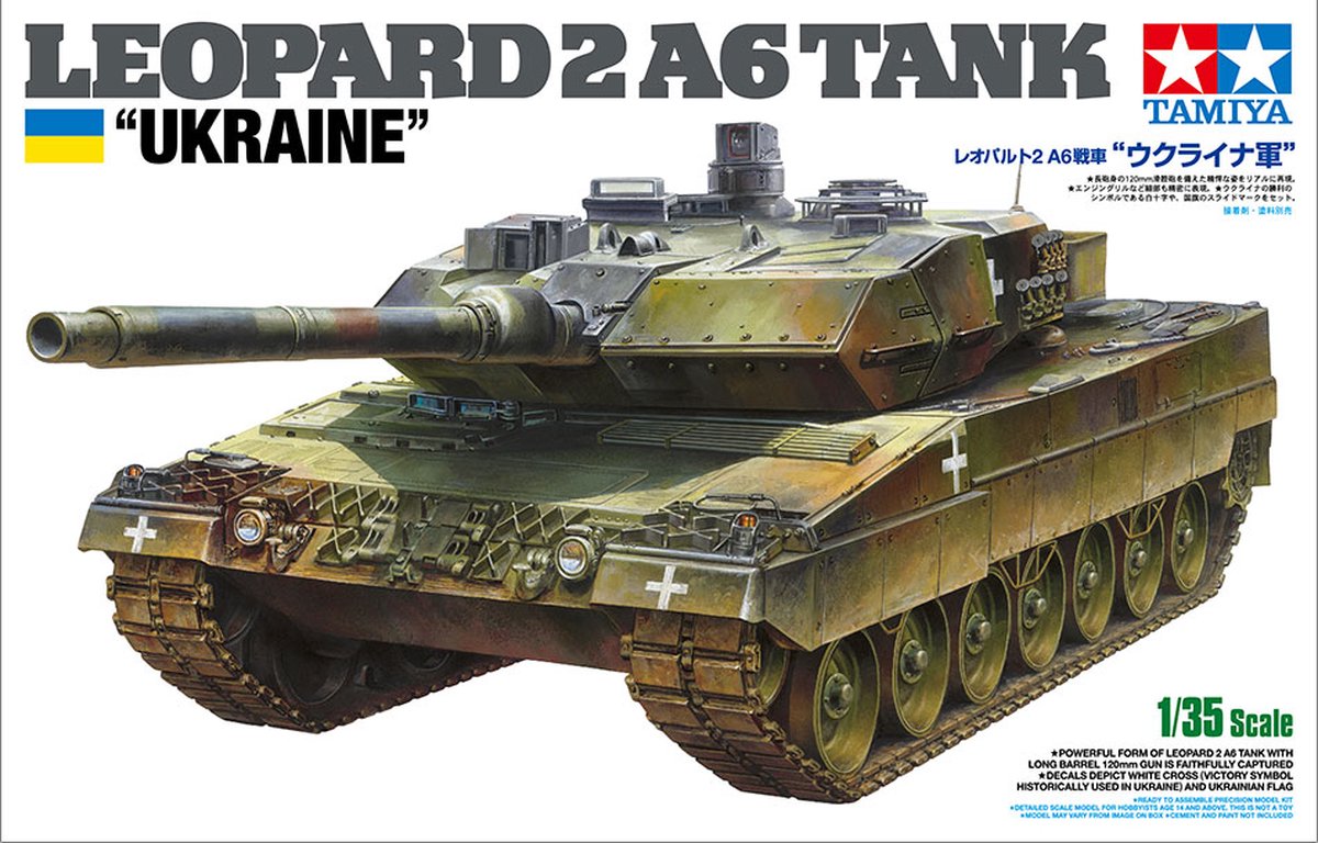 Maqueta Tamiya de vehículos militares - 25207 tanque leopardo 2a6 - plástico Ucrania - 1:35 - fabricación de modelos
