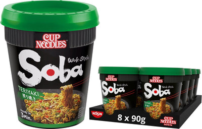 Nissin soba cup noodles - teriyaki wok style noedels - instant noodles - 8 stuks