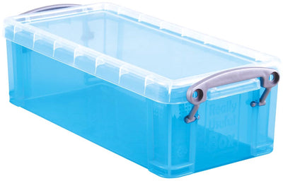 Really useful box 0 | 9 liters | transparent bright blue