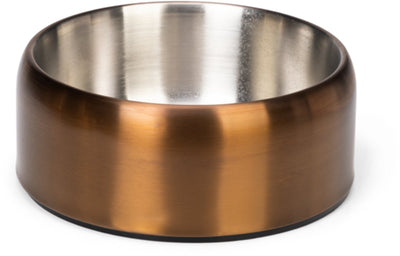 Designed by Lotte Noar dog food bowl - food bowl drinking bowl - dishwasher proof - anti-slip - stainless steel - bronze - 1890ml