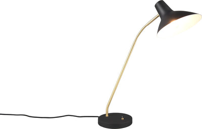 Trio traveller - lámpara de mesa - lámpara de escritorio - negro-oro - excl. 1x e27 4w - flexible