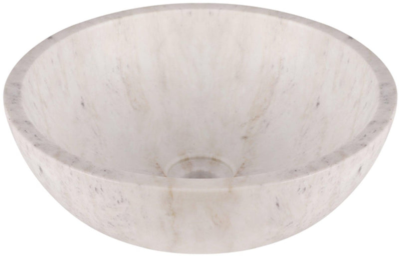 Differnz marmor waskom - 40x40x15cm - rond - marmer - glans wit