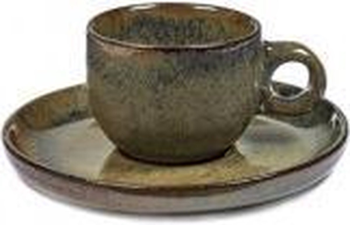 Serax - sergio herman surface - espresso cup + saucer - indi gray - 13 ø - 4 pieces
