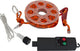 Cuerda de sujeción iluminada Eurotrail - cuerda de seguridad - cuerda de sujeción LED - naranja - recargable - resistente al agua - 8 ajustes de luz