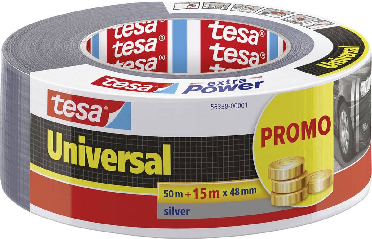 Tesa 1072223 - xp universale promo 50+15m 48mm grigio | 4 pezzi