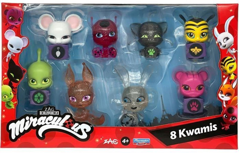 Bandai - miraculous - juego de 8 Kwamis - colección de minifiguras milagrosas - juego de 8 Kwadis - figuras de pequeños personajes simpáticos de mariquita milagrosa - juguetes para niños a partir de 4 años - p50532