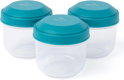 Juego de cajas de snacks Amuse rikko lagoon - 185 ml - juego de 3 cajas de snacks a prueba de fugas - cajas de almacenamiento transparentes - recipiente de fruta sin BPA - se cierra fácilmente - verde