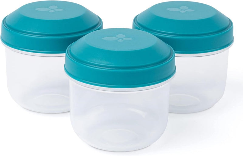 Set di scatole per snack Amuse Rikko Lagoon - 185 ml - set di 3 scatole per snack a tenuta stagna - scatole trasparenti - contenitore per frutta senza BPA - si chiude facilmente - verde