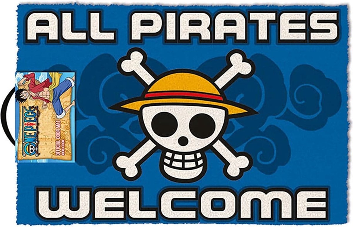 Pyramid international one piece - todos los piratas bienvenidos felpudo 40x60cm