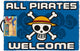 Pyramid international one piece - todos los piratas bienvenidos felpudo 40x60cm