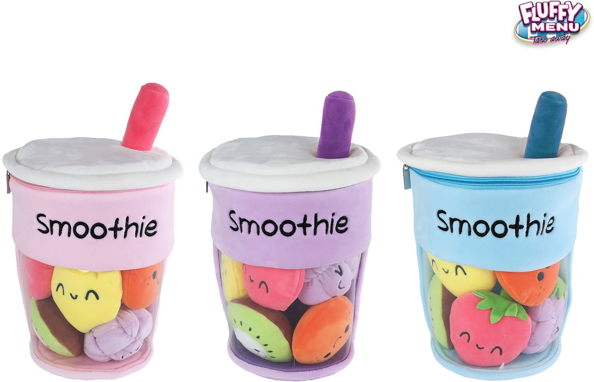 Fluffy Menu Cuddle Plush - Smoothie Cup with Fruit, 26cm