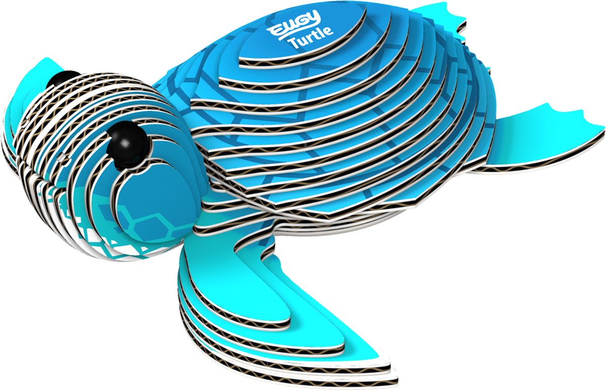 Eugy 3d puzzel - schildpad - wilde dieren - duurzaam - verzamel ze allemaal - 6 jaar