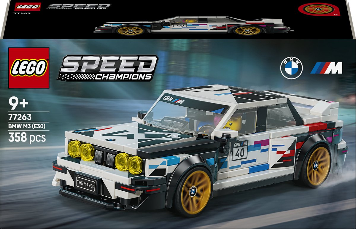 Lego speed champions bmw m3 (e30) auto bouwpakket voor kinderen en kinderkamer decoratie 77263