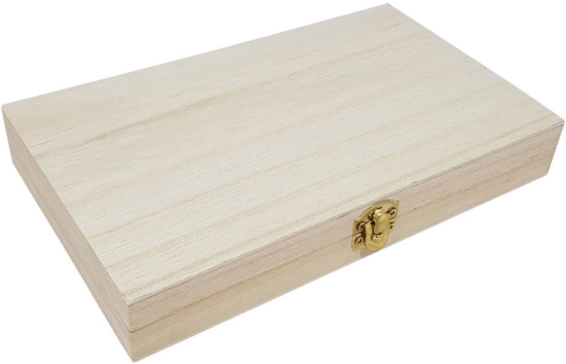 Caja rectángica con tapa Paulownia Wood