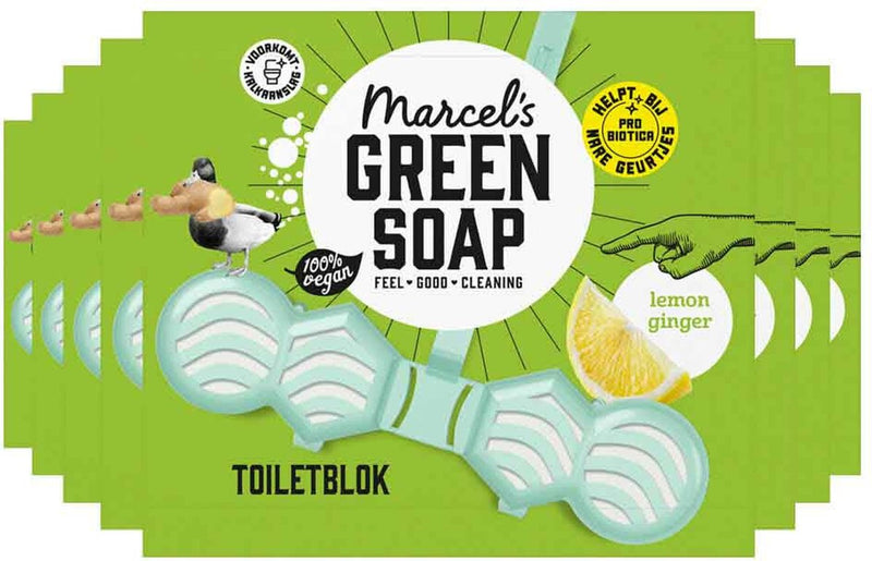 Blocco WC sapone verde Marcel's - limone zenzero - 8 x 35 grammi